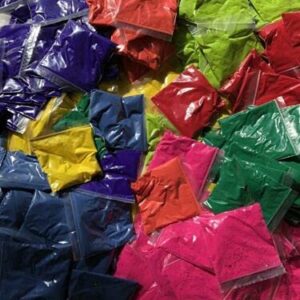 100 Colour Run Party Event Mini Bags | 100 Mini Bags Mix of 10 Colours in 100g Bags of Gulal Holi Throwing Paint Powder | Non Toxic Safe to Use
