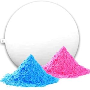 Color Blaze Gender Reveal Ball - 5.5 inch White Ball with Pink and Blue Holi Powder - Easy Baby Boy or Girl Reveal Party - Use for Smash Ball, Soccer, Target, Kickball, Volleyball, Baseball and More!
