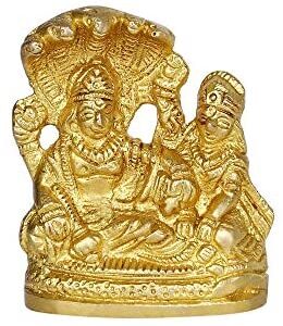 GURU JEE Brass Statues Hindu God Goddesses Vishnu Laxmi Sheshnaga Pooja Mandir Gifts For Home