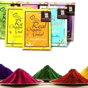 Holi Color Gulal || Pack of 6|| 600 grams || Orange, Green, Violet, Yellow, Blue, Pink. Holi Color Powder Pack of 6 (Orange, Yellow, Blue, Green, Purple, Pink, 600 g)