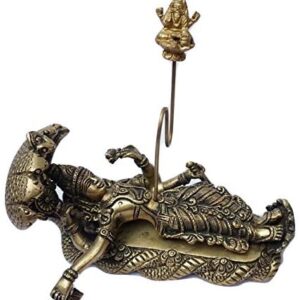 MohanJodero Elegant Brass Lord Vishnu Statue/Laxmi Narayan Statue/Sculpture with Lord Brahma originating from Navel